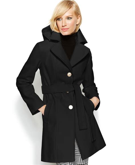 michael michael kors belted wool blend coat 